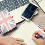 Notizbuch, Mäppchen und Stift aus England